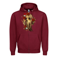 Burgundy Ghost Skeleton Zipper Hoodie - RanaPortraitStore