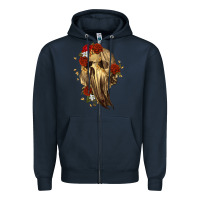 Navy Ghost Skeleton Zipper Hoodie - RanaPortraitStore