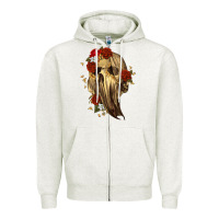 Oatmeal Heather Ghost Skeleton Zipper Hoodie - RanaPortraitStore