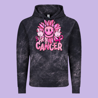 Hey Cancer Smiley Face Breast Cancer Vintage Hoodie Designed By Ranaportraitstore