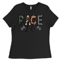 Black race life Ladies Tee - CowhideDigitalArt