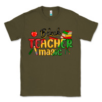 Army Green black teacher magic juneteenth Classic Tee - MaliasSmallBusiness