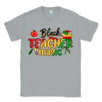 Heather Grey black teacher magic juneteenth Classic Tee - MaliasSmallBusiness
