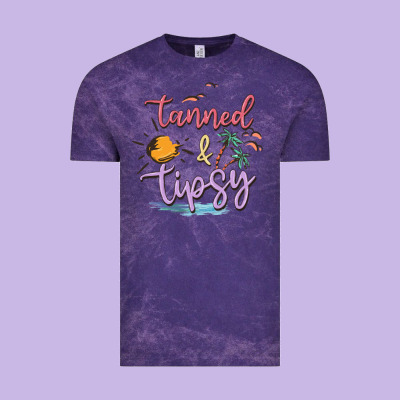 Tanned And Tipsy Vintage Tee Designed By Maliassmallbusiness