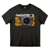 Asphalt sunflower leopard vintage camera Heavy Core Tee - FaDigitalArtStudio
