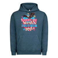 Pigment Midnight Navy American heart southern soul 4th of july Urban Hoodie - FaDigitalArtStudio
