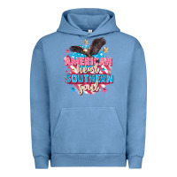 Pigment Pebble Blue American heart southern soul 4th of july Urban Hoodie - FaDigitalArtStudio