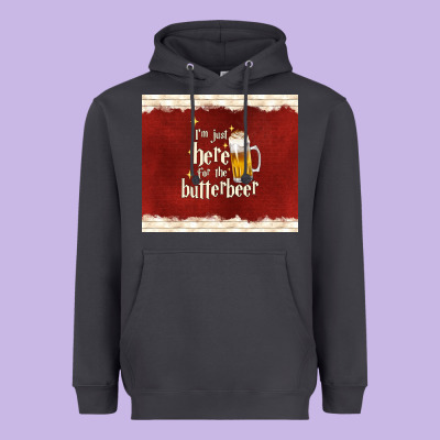 I'm Just Here For The Butterbeer Heavyweight Hoodie Designed By Tumblerdesignbyshophia