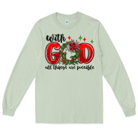 Matcha with god all things are possible Long Sleeve Tee - MaliasSmallBusiness