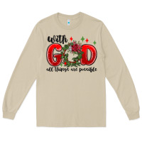Mushroom with god all things are possible Long Sleeve Tee - MaliasSmallBusiness