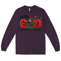 Plum with god all things are possible Long Sleeve Tee - MaliasSmallBusiness