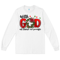 White with god all things are possible Long Sleeve Tee - MaliasSmallBusiness