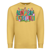 Antique Gold Happy Easter with plate letters Easter Day Premium Sweatshirt - HowdyJamesFarm