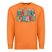 Carrot Happy Easter with plate letters Easter Day Premium Sweatshirt - HowdyJamesFarm