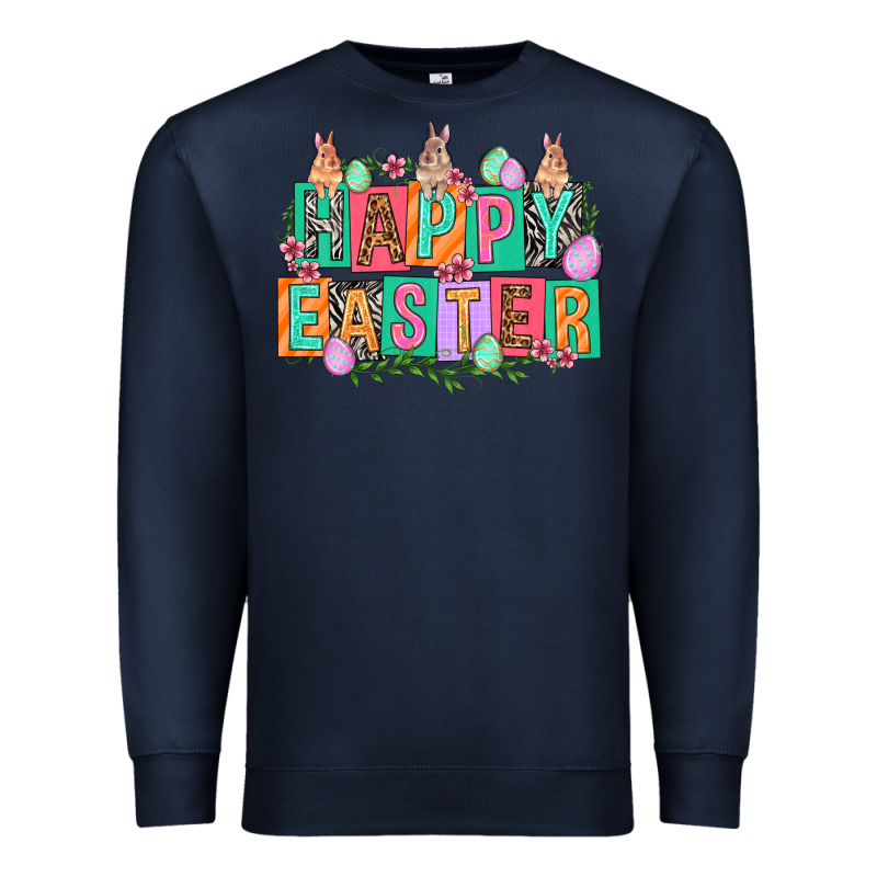 Happy Easter With Plate Letters Easter Day Premium Sweatshirt by HowdyJamesFarm | Teevron