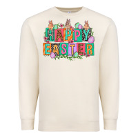 Sandshell Happy Easter with plate letters Easter Day Premium Sweatshirt - HowdyJamesFarm