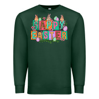 Sports Green Happy Easter with plate letters Easter Day Premium Sweatshirt - HowdyJamesFarm