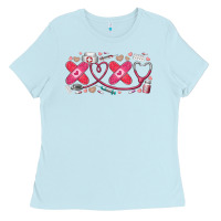 Baby Blue xoxo valentine Ladies Tee - RacoonDesign