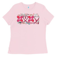 Bubblegum Pink xoxo valentine Ladies Tee - RacoonDesign