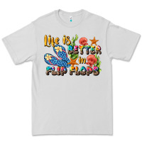 Dove Grey life is better in flip flops summer Premium Tee - JahusDesignShop