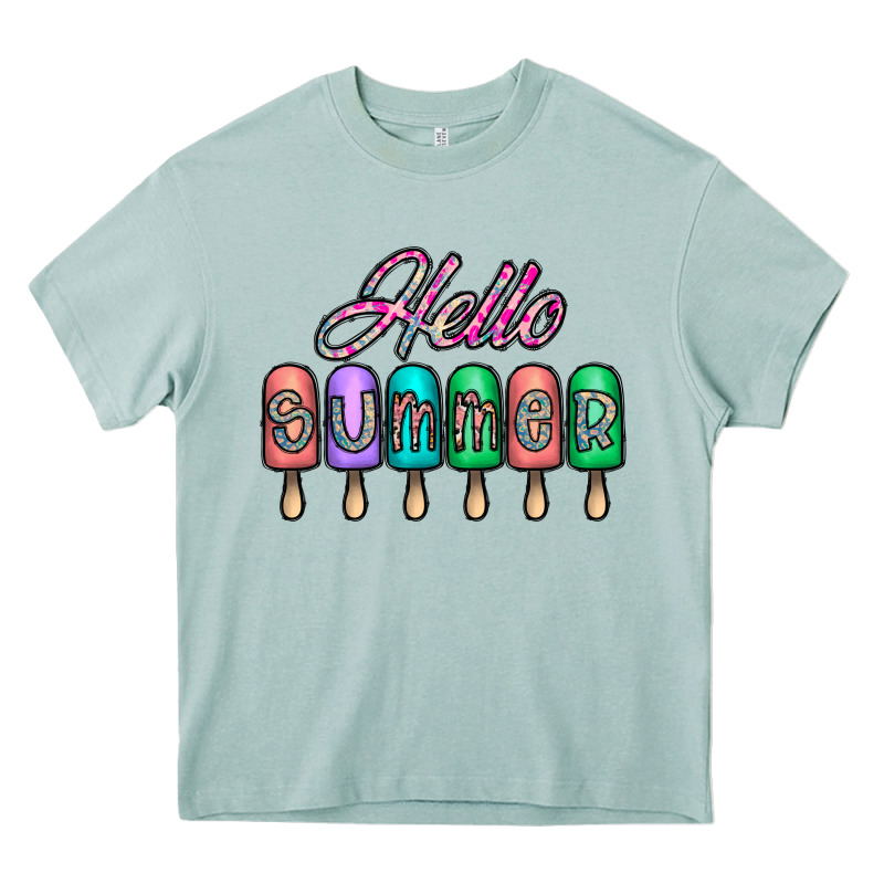 Hello Summer Heavy Core Tee by CowhideDigitalArt | Teevron