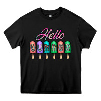 Black hello summer Heavy Core Tee - CowhideDigitalArt