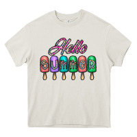 Cream hello summer Heavy Core Tee - CowhideDigitalArt