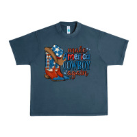 Midnight Navy make america cowboy again Urban Heavy Tee - MaliasSmallBusiness