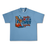 Pebble Blue make america cowboy again Urban Heavy Tee - MaliasSmallBusiness