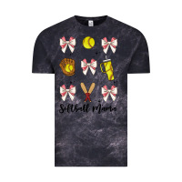 Cloud Black softball coquette bow Vintage Tee - JahusDesignShop