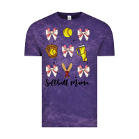 Cloud Purple softball coquette bow Vintage Tee - JahusDesignShop