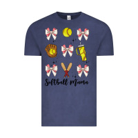 Vintage Denim softball coquette bow Vintage Tee - JahusDesignShop
