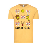 Vintage Mustard softball coquette bow Vintage Tee - JahusDesignShop