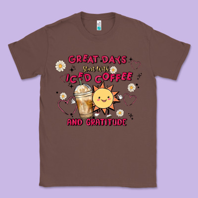 Great Days Start With Iced Coffee And Gratitude Classic Tee Designed By Maliassmallbusiness