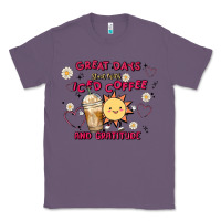 Lavender great days start with iced coffee and gratitude Classic Tee - MaliasSmallBusiness
