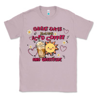Lilac great days start with iced coffee and gratitude Classic Tee - MaliasSmallBusiness