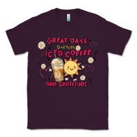Plum great days start with iced coffee and gratitude Classic Tee - MaliasSmallBusiness
