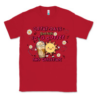 Red great days start with iced coffee and gratitude Classic Tee - MaliasSmallBusiness
