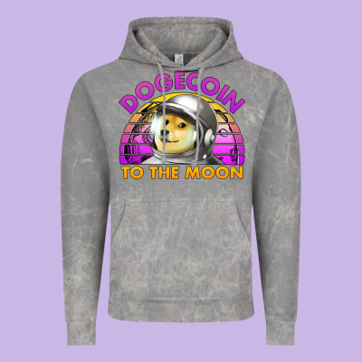 Doge Coin To The Moon 80's Retro Sunset Vintage Hoodie Designed By Jasminsmagicworld