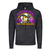 Vintage Black doge coin to the moon 80's retro sunset Vintage Hoodie - Jasminsmagicworld
