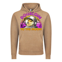 Vintage Coffee doge coin to the moon 80's retro sunset Vintage Hoodie - Jasminsmagicworld