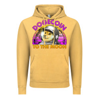 Vintage Mustard doge coin to the moon 80's retro sunset Vintage Hoodie - Jasminsmagicworld