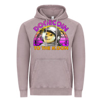 Vintage Zinc doge coin to the moon 80's retro sunset Vintage Hoodie - Jasminsmagicworld