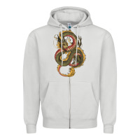Dove Grey green and yellow dragon Zipper Hoodie - RanaPortraitStore