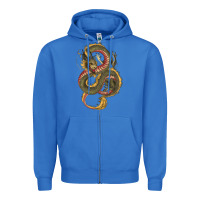 True Royal green and yellow dragon Zipper Hoodie - RanaPortraitStore