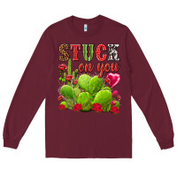Burgundy stuck on you Long Sleeve Tee - NancyCooperArtShop