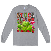 Heather Grey stuck on you Long Sleeve Tee - NancyCooperArtShop