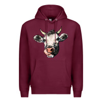 Burgundy Cow Premium Hoodie - HowdyJamesFarm