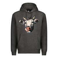 Charcoal Heather Cow Premium Hoodie - HowdyJamesFarm
