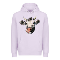 Lilac Cow Premium Hoodie - HowdyJamesFarm